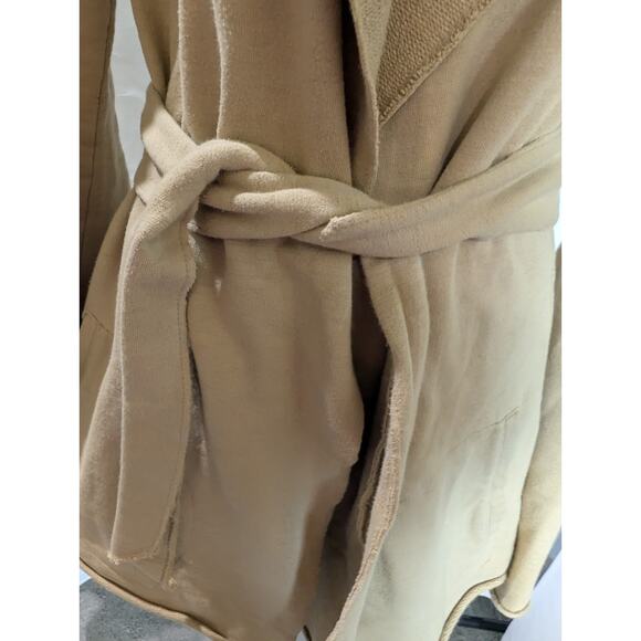 Lucky Brand Women's Small Beige French Terry Wrap Hooded Sweatshirt Cardigan EUC - Picture 3 of 14